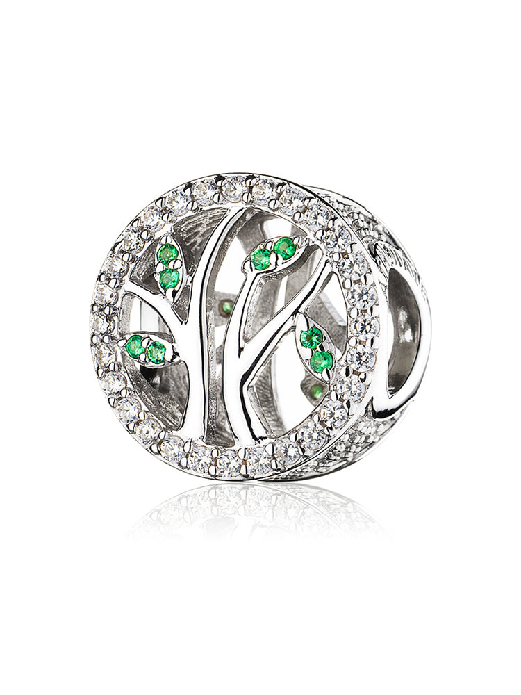 Tree of Life 925 sterling silver charm bead front view