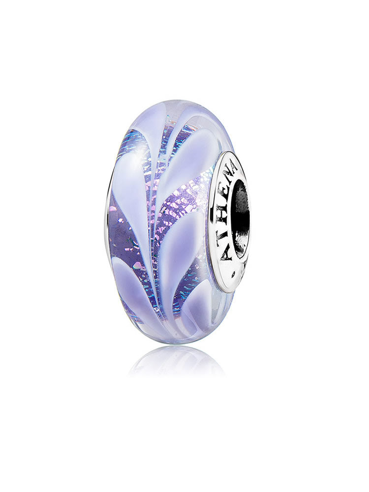 Twilight petal murano glass charm with 925 sterling silver core by ATHENAIE