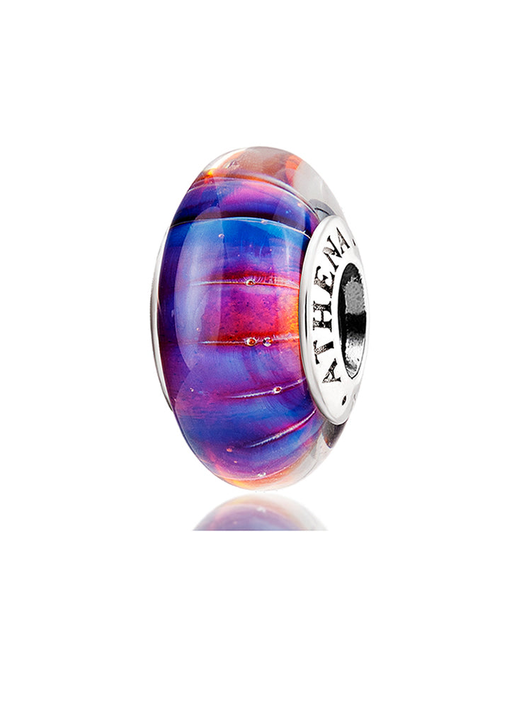Twilight veil murano glass charm with 925 sterling silver core by ATHENAIE
