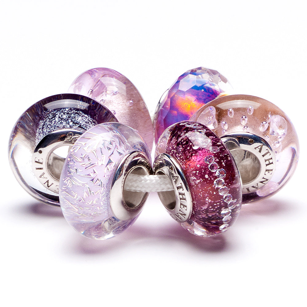 Elegant Murano glass charm bead shown in lifestyle setting